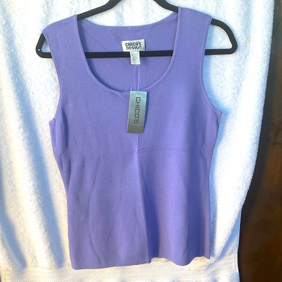Chico’s Design Apparel Lucie 3 Sleeveless Knit Lilac Glaze; NWT; M/8 - Picture 1 of 10